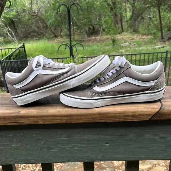 Vans Gray and White Old Skool Sneakers - Picture 3 of 6